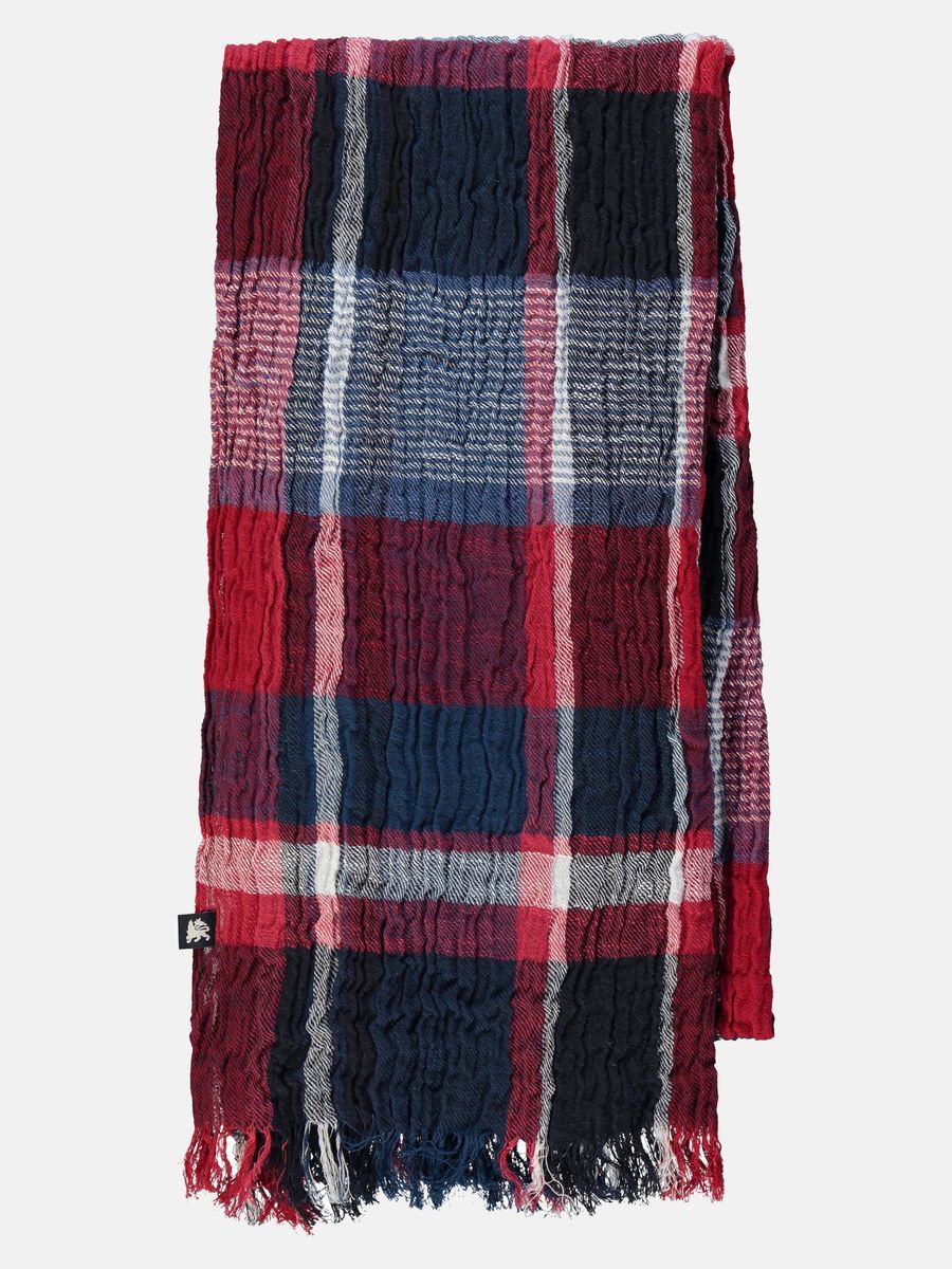 Klassischer marineblauer Schal aus Twill mit Karomuster