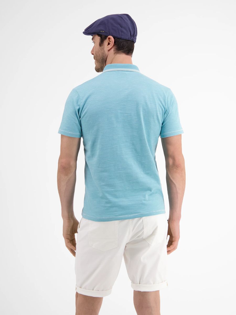 Gestreiftes Baumwoll-Poloshirt mit Tasche