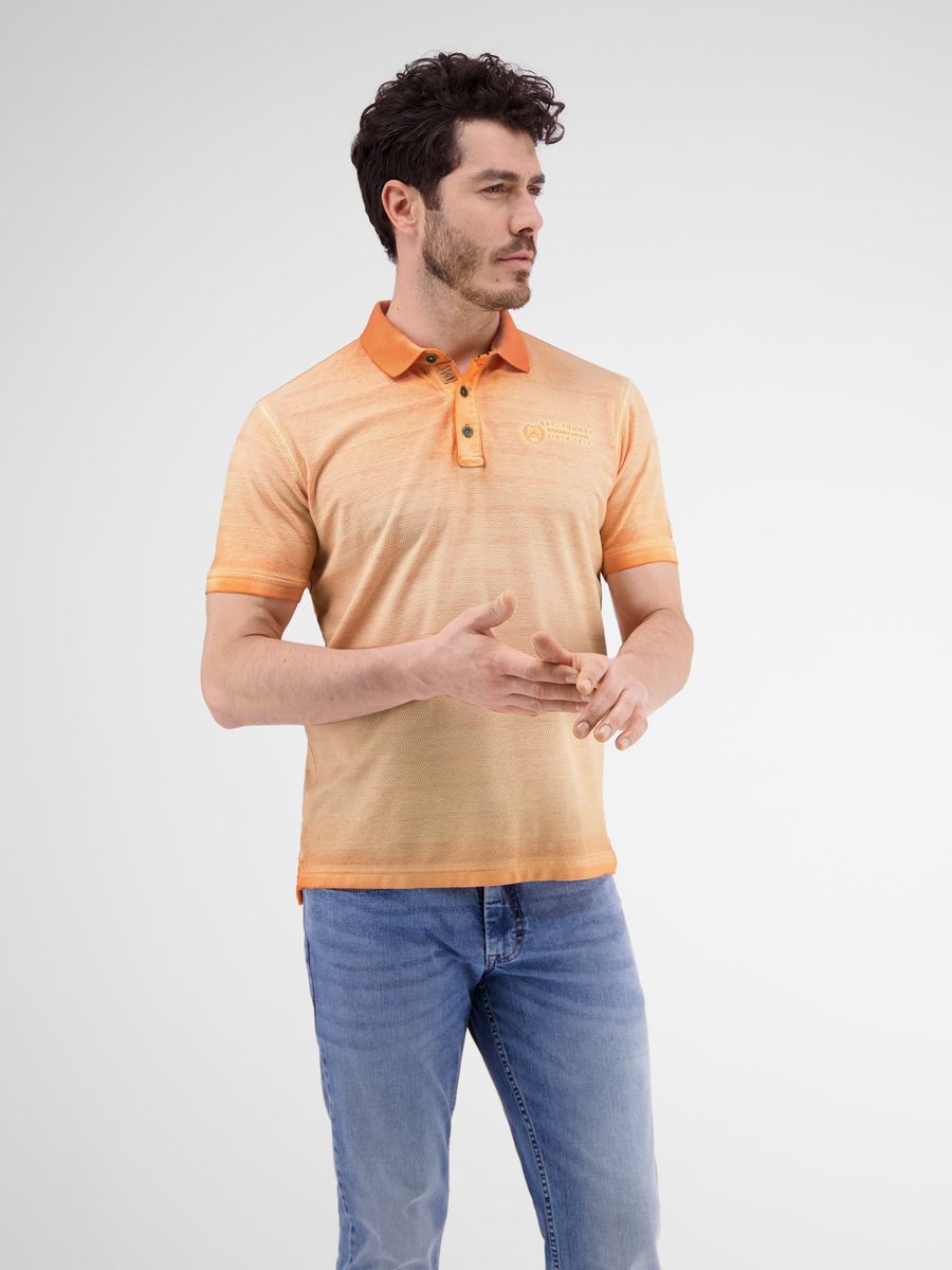 Polohemd mit Strukturstreifen aus Baumwolle