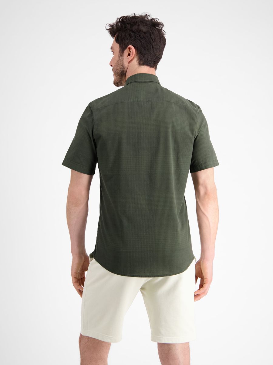 Kurzarmhemd mit Struktur-Check-Muster