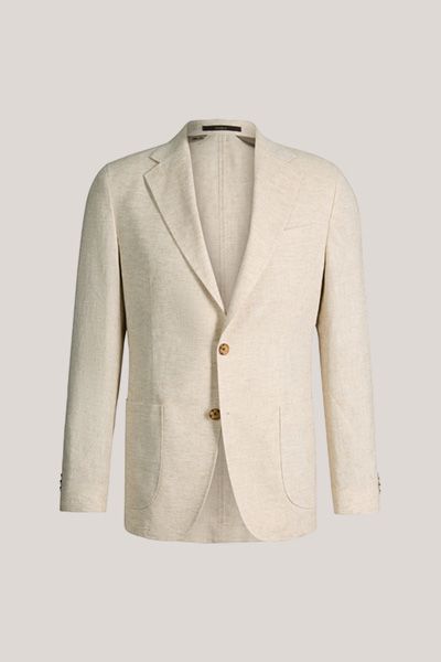 Helles beige Leinenmischungs-Sakko Giro mit Zwei-Knopf-Verschluss