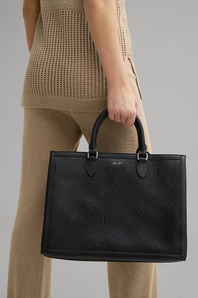 Joop! Aurelia Schwarze Handtasche aus Kunstleder mit geprägtem Logo