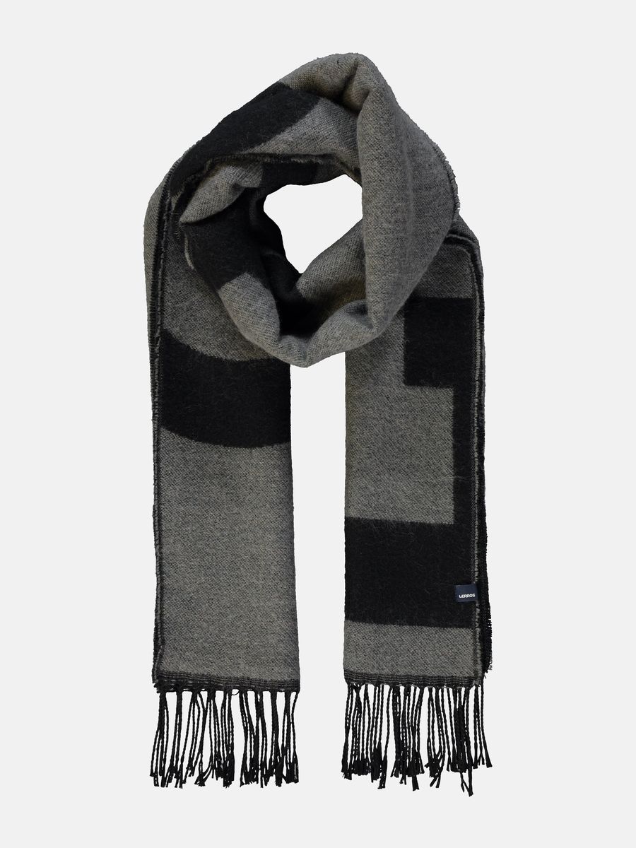 Geometrischer Schal mit Fransenbesatz