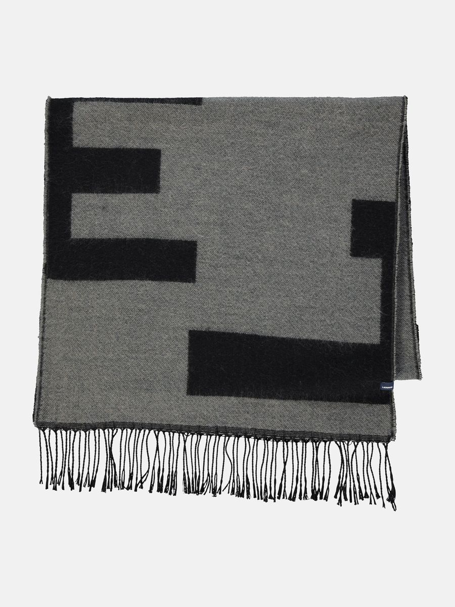 Geometrischer Schal mit Fransenbesatz