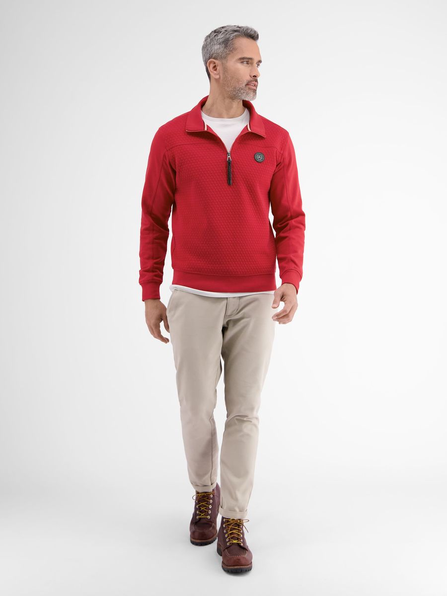 Strukturierter Troyer mit Viertelreißverschluss