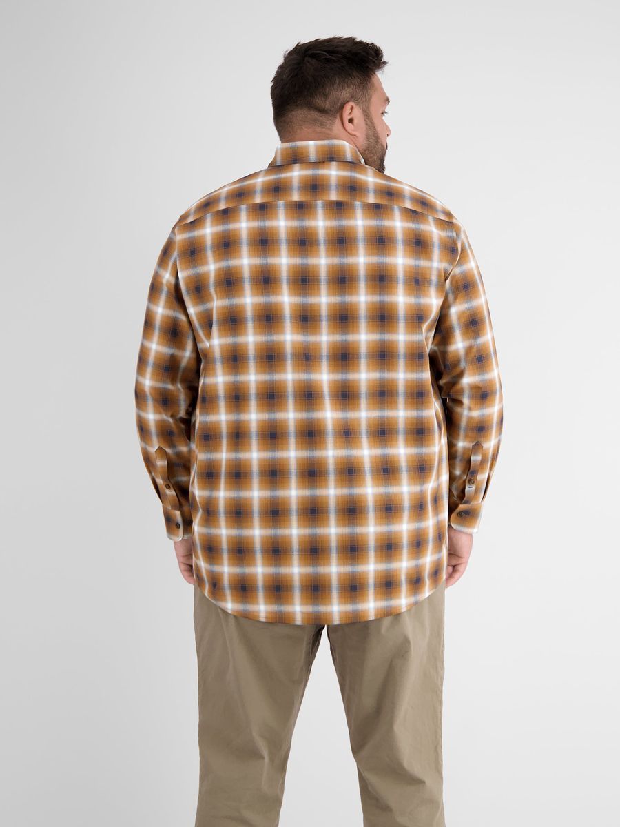 Kariertes Langarmhemd mit Fischgratmuster