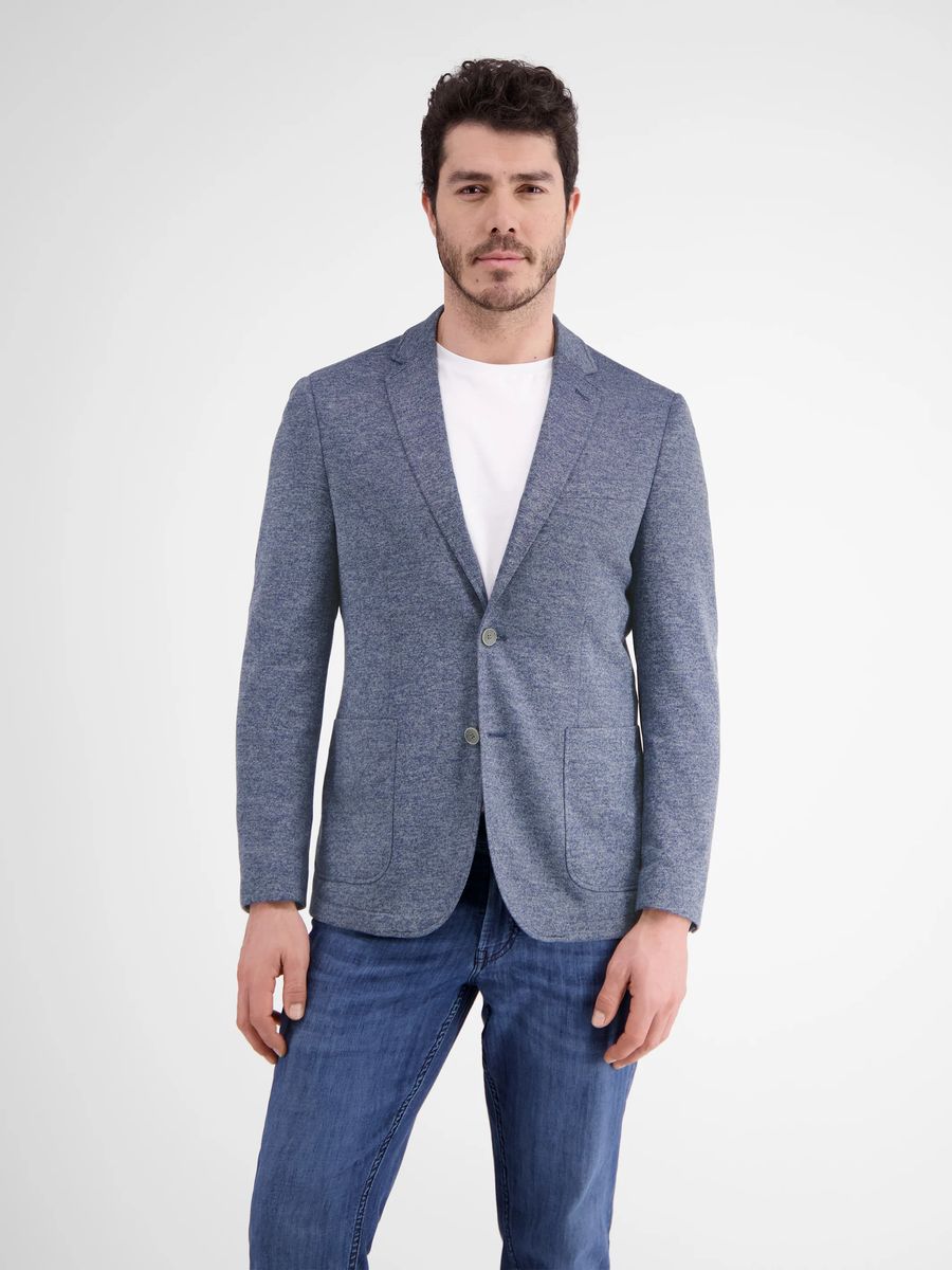 Klassisches marineblaues Jersey-Strick-Sakko
