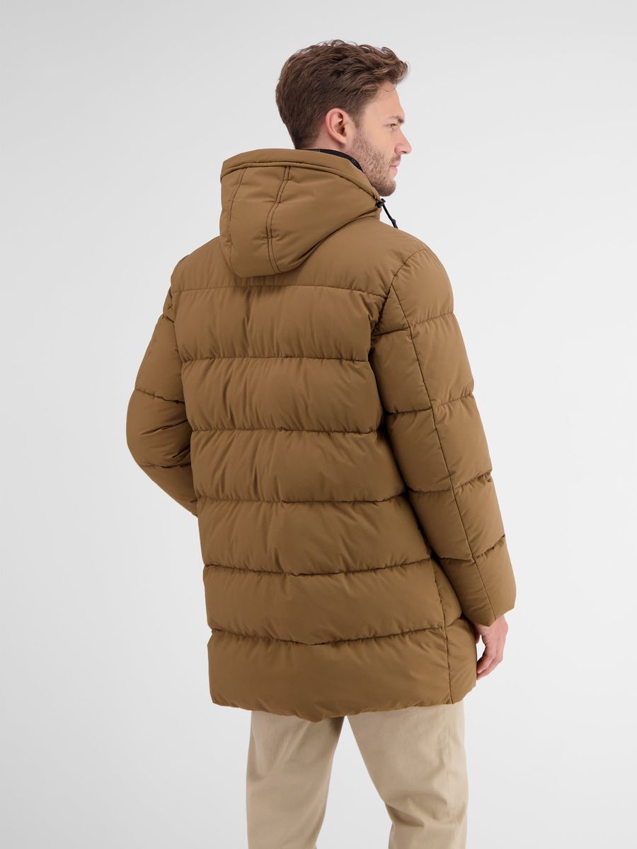 Gesteppte Longline-Pufferjacke mit Kapuze