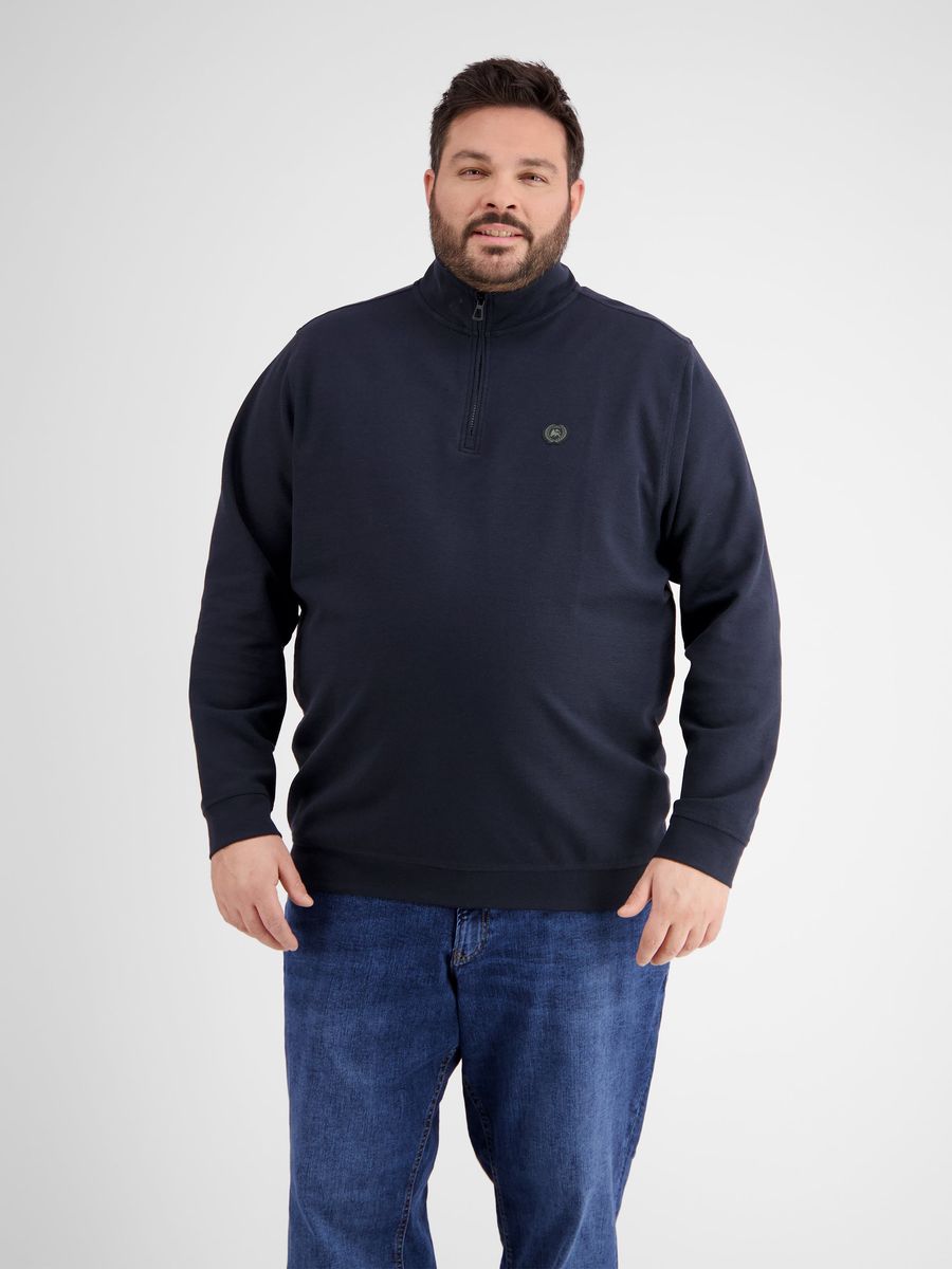 Klassisches Baumwoll-Sweatshirt mit Viertelreißverschluss