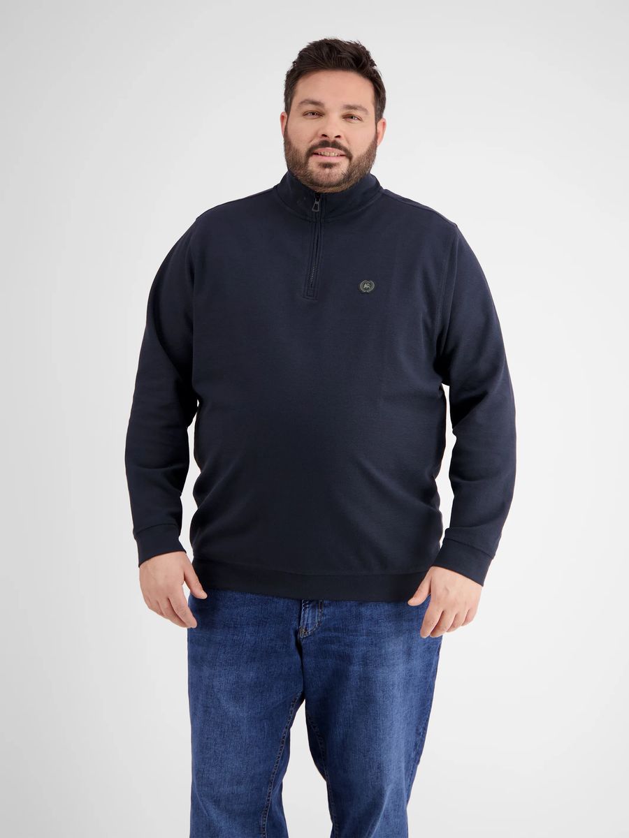 Strukturierter Sweatshirt mit Troyer-Kragen