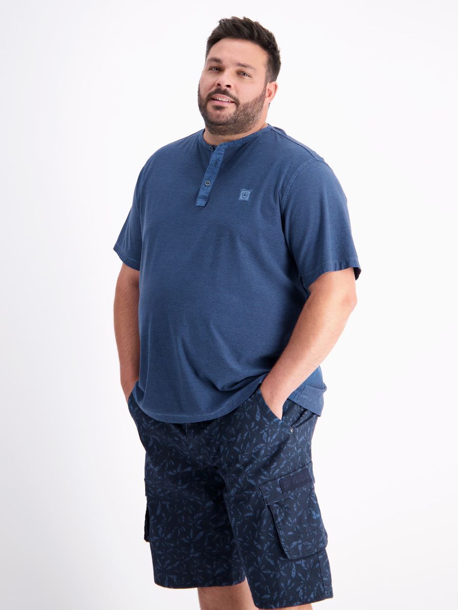 Gestreiftes Henley-Shirt mit Knopfleiste