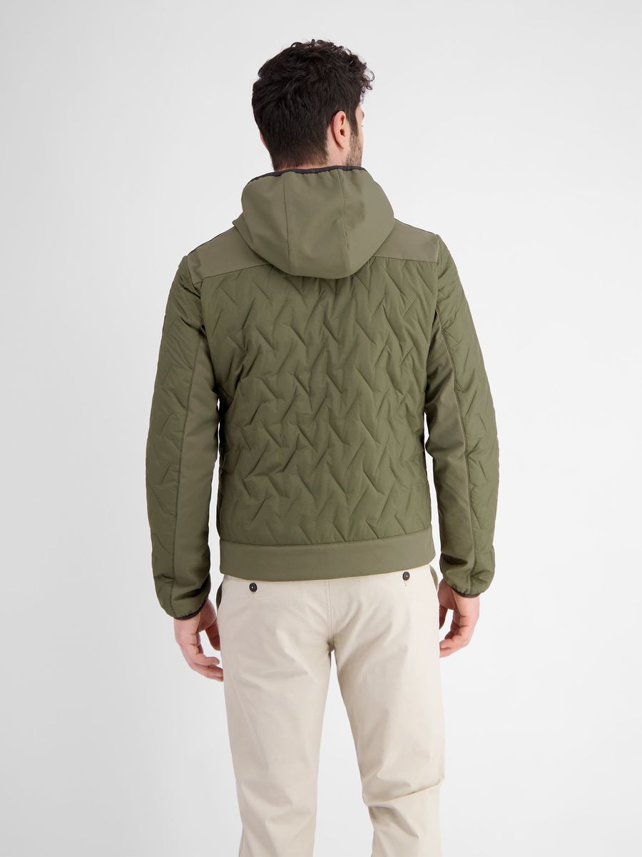 Gesteppte Reißverschluss-Kapuzenjacke