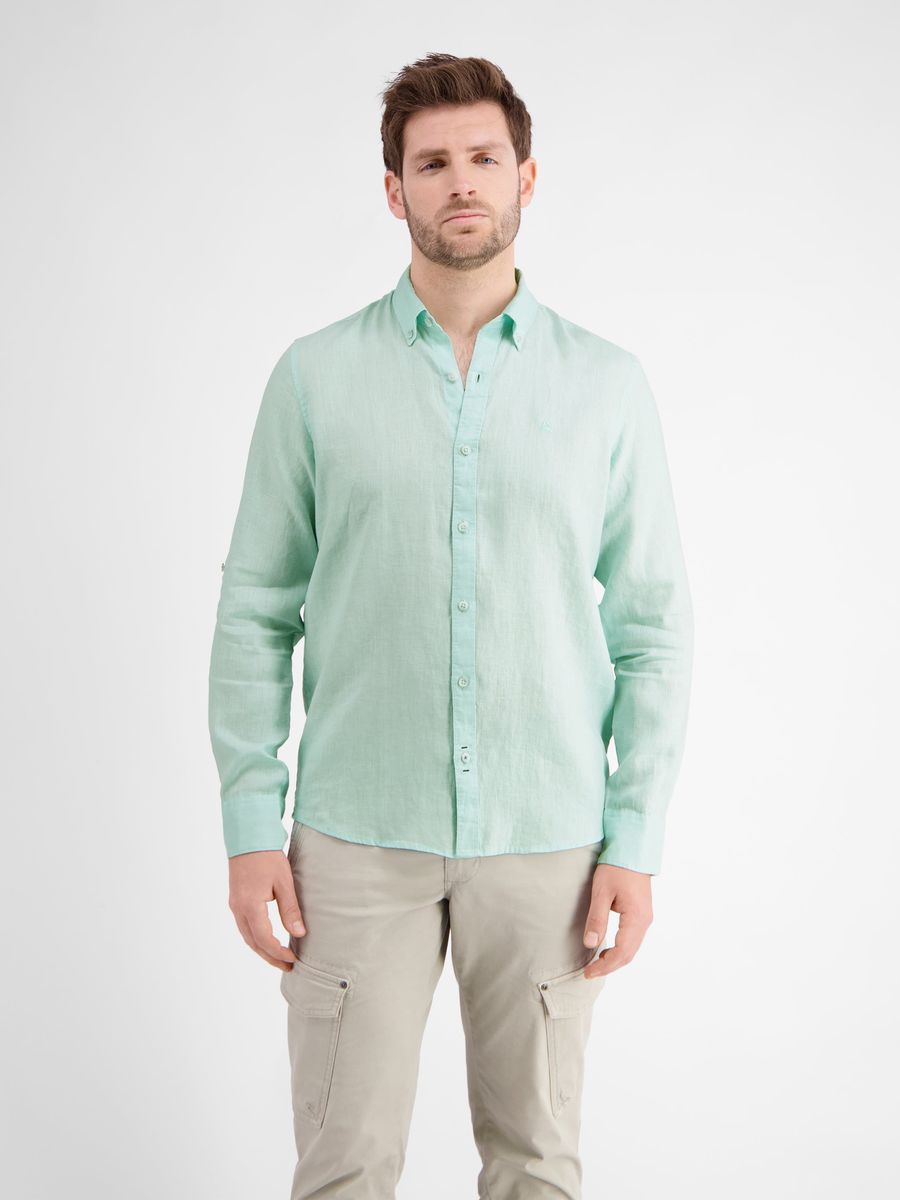 Lässiges Leinen Langarmhemd