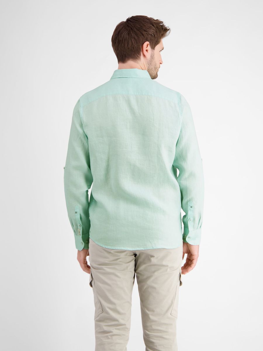 Lässiges Leinen Langarmhemd