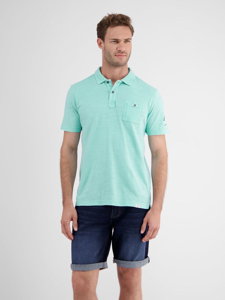Lässiges gewaschenes Jersey Poloshirt