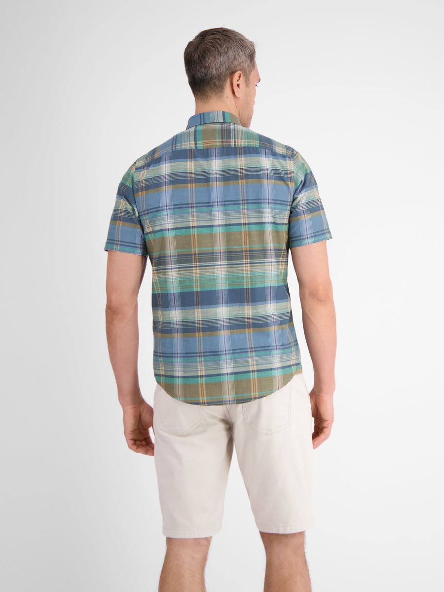 Kariertes Baumwoll-Kurzarmhemd