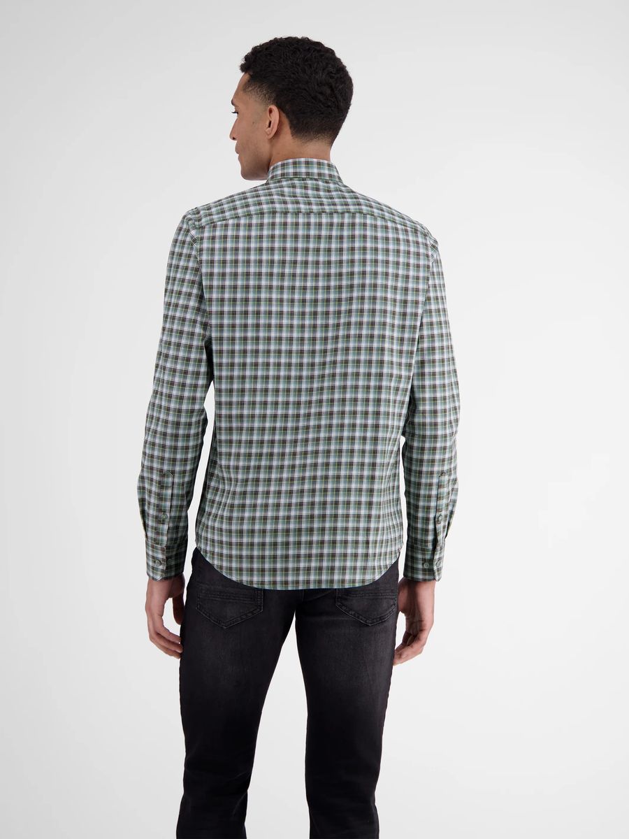 Kariertes Button-Down Langarmhemd