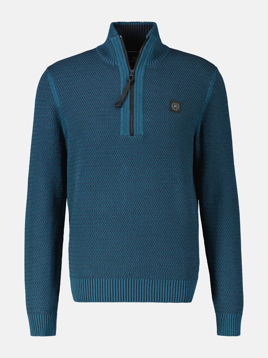 Strukturierter Viertelreißverschluss-Pullover
