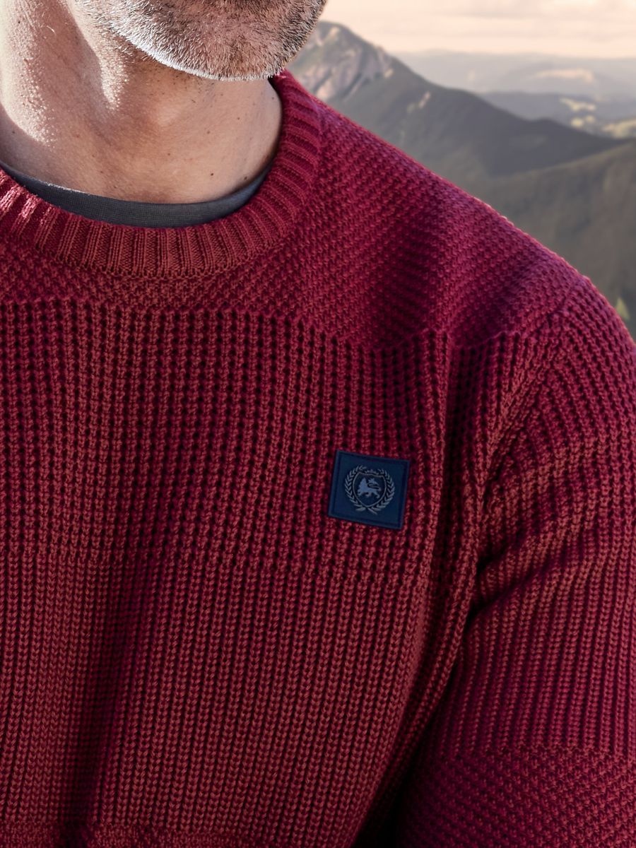 Strukturierter Strickpullover aus Baumwollmischung