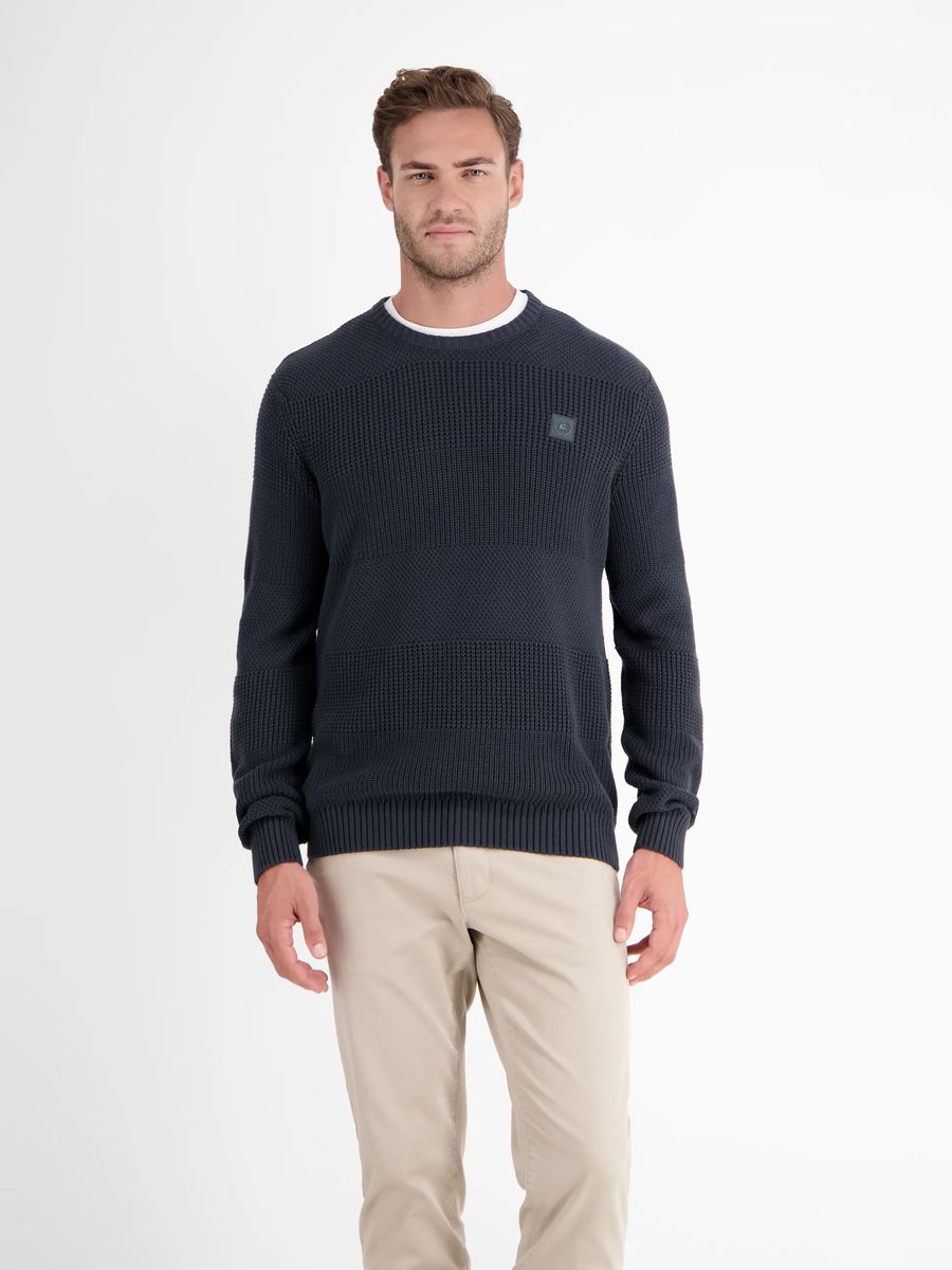 Strukturierter Multi-Muster Strickpullover