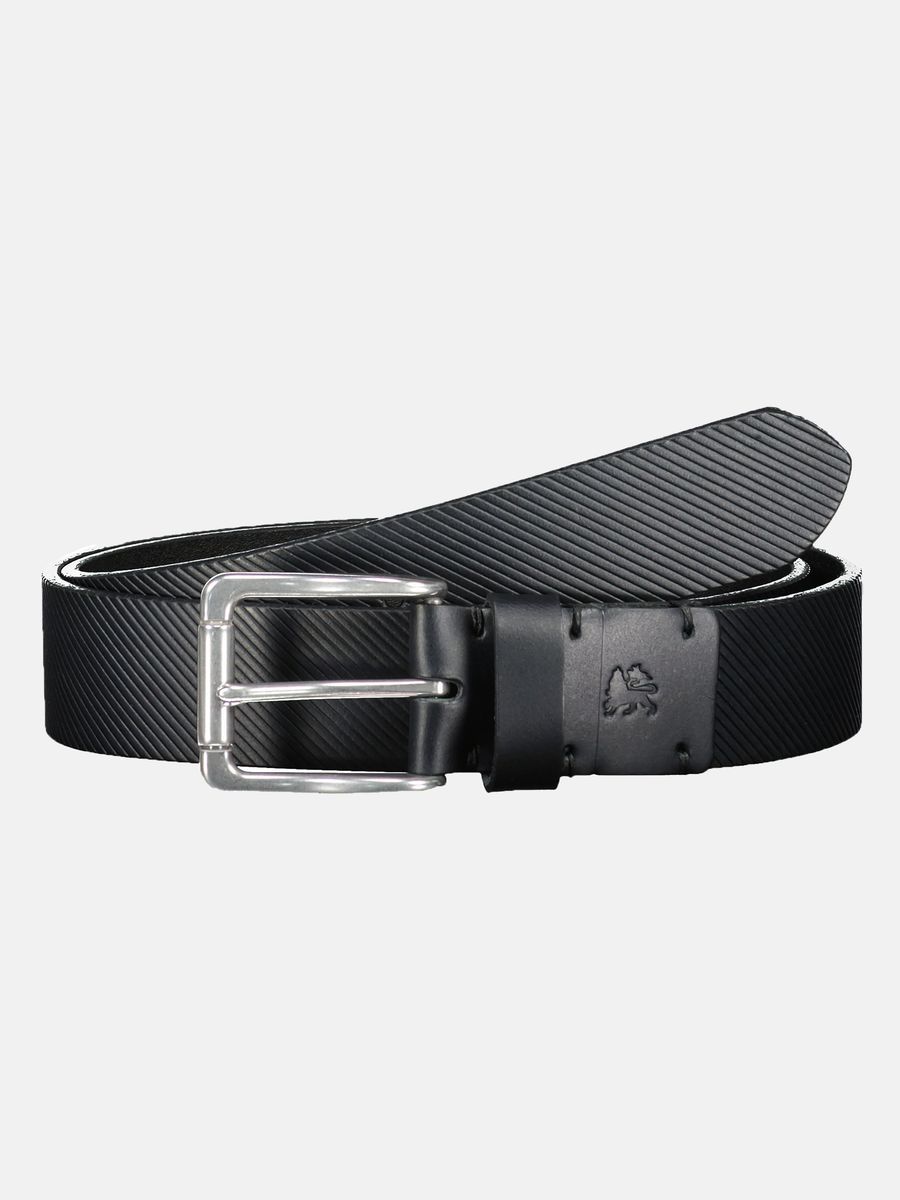 Strukturierter Ledergürtel mit diagonalen Streifen