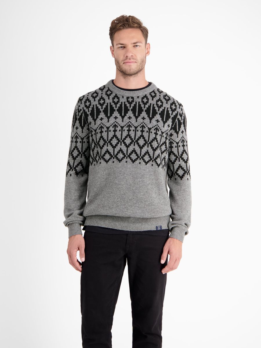 Gemusterter Woll-Kaschmir-Pullover