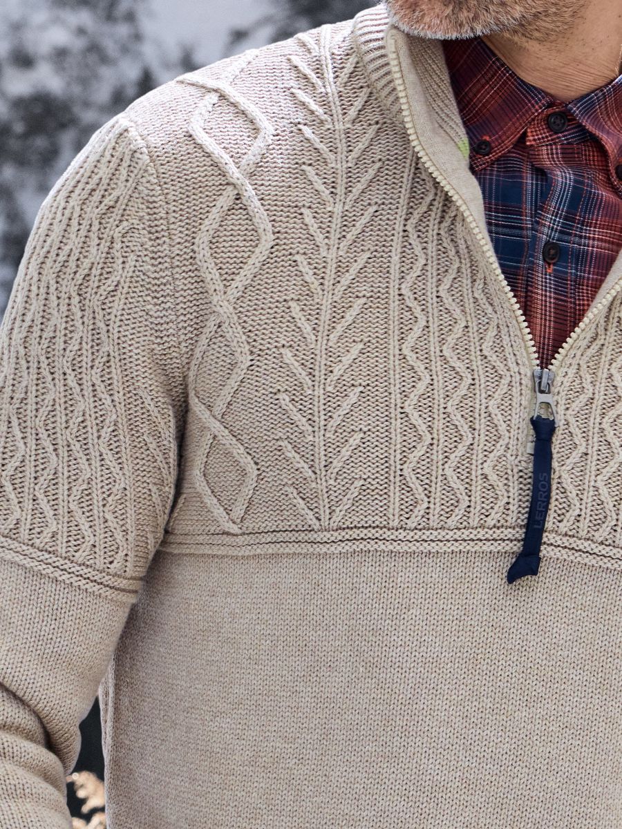 Troyer Strickpullover mit Zopfmuster