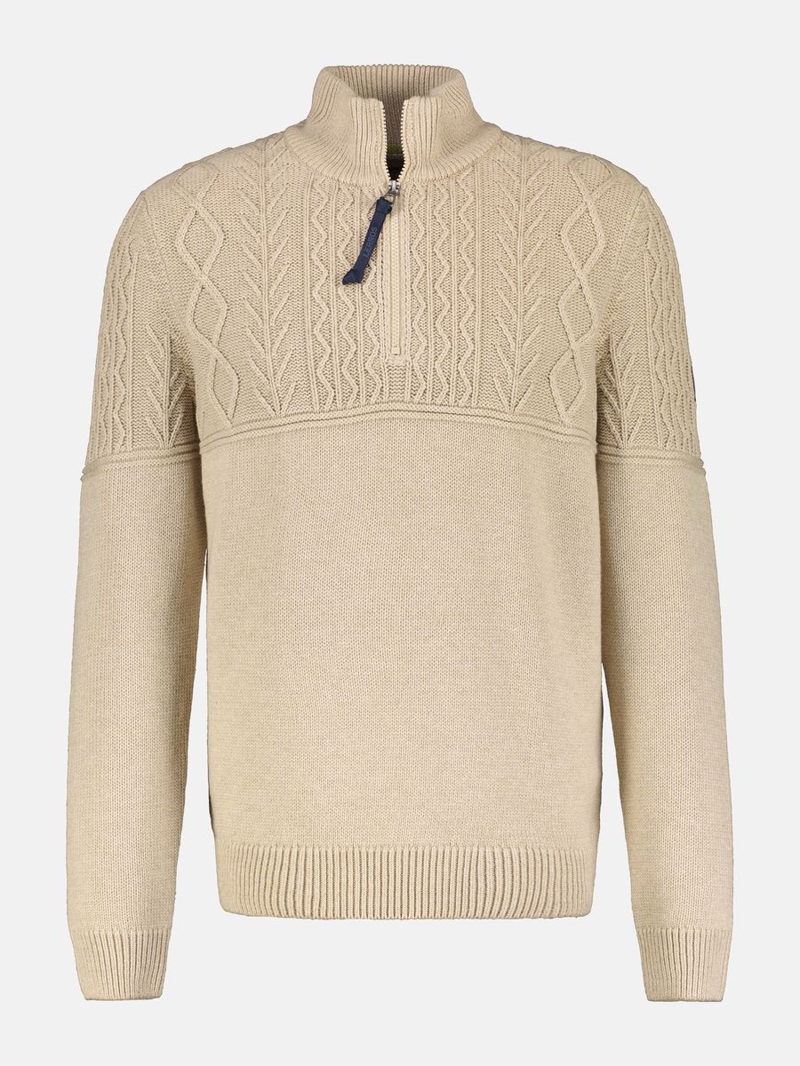Troyer Strickpullover mit halbem Reißverschluss
