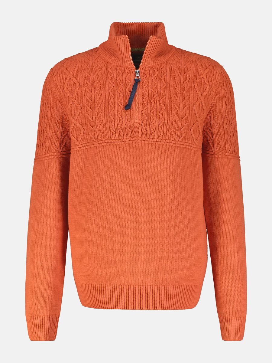 Troyer Strickpullover mit halbem Reißverschluss
