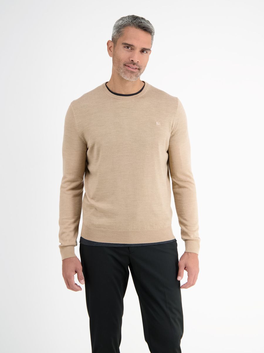 Eleganter Wollpullover mit Rundhalsausschnitt