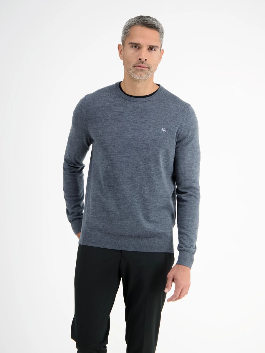 Eleganter Wollpullover mit Rundhalsausschnitt