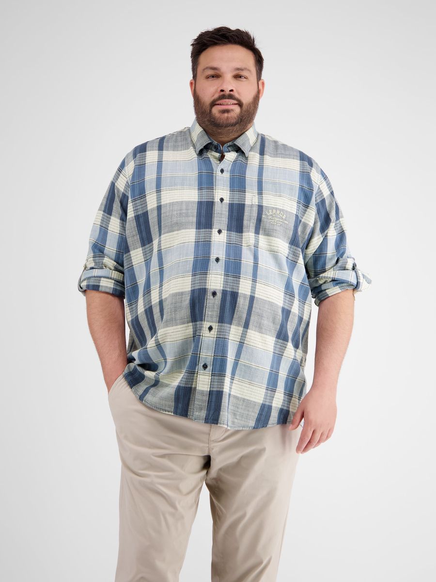 Kariertes Herren Twill Button-Down Hemd