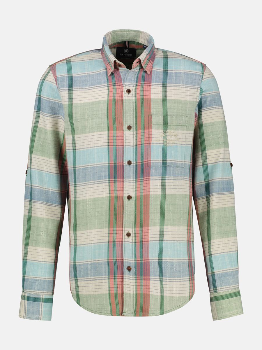 Kariertes Herren Twill Button-Down Hemd