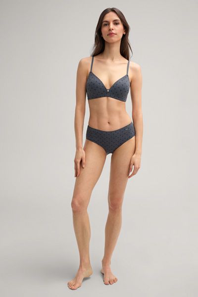 Nahtloser Hipster Slip Sensation in Anthrazit mit Kornblumenmuster