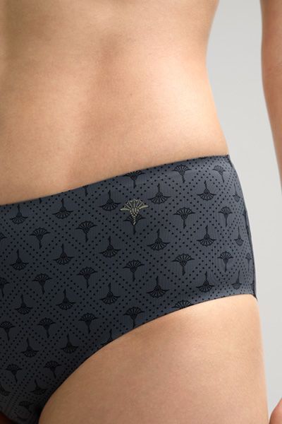 Nahtloser Hipster Slip Sensation in Anthrazit mit Kornblumenmuster