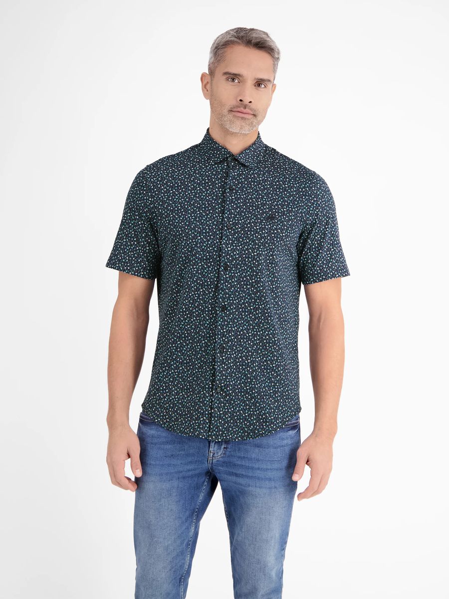 Gemustertes Modern Fit Kurzarmhemd