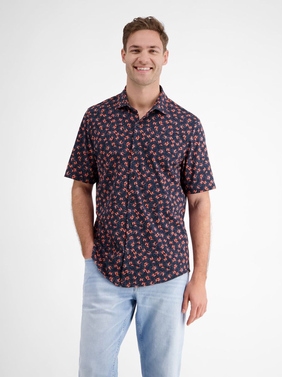 Jersey Kurzarmhemd mit Blumenmuster