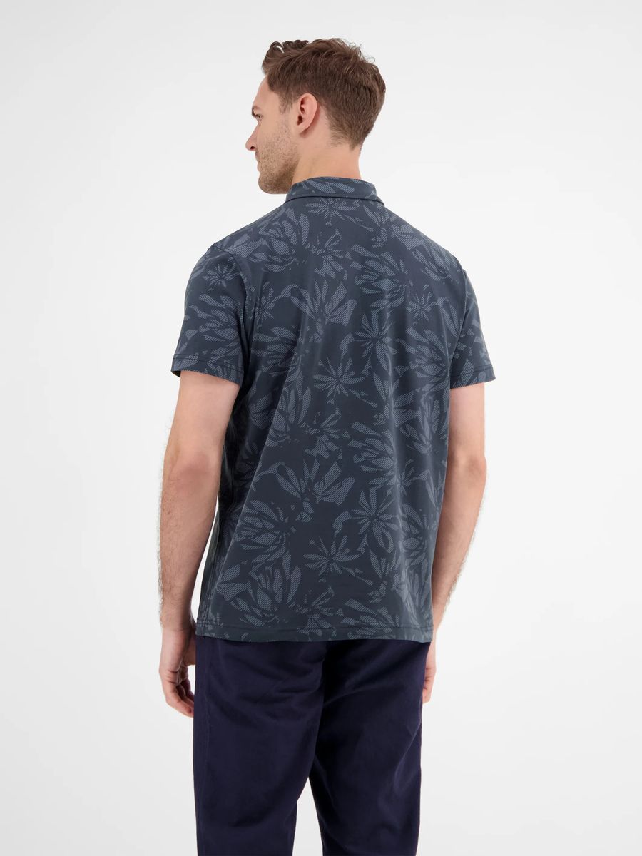 Polohemd mit floralem Stretch-Baumwollmuster