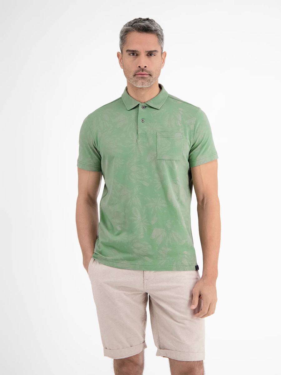 Polohemd mit floralem Stretch-Baumwollmuster