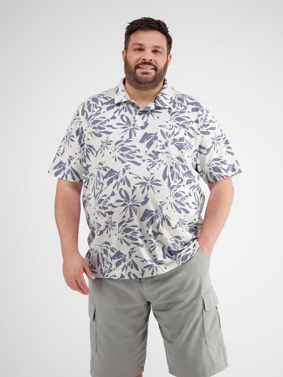 Poloshirt mit Blumendruck und Stretchanteil