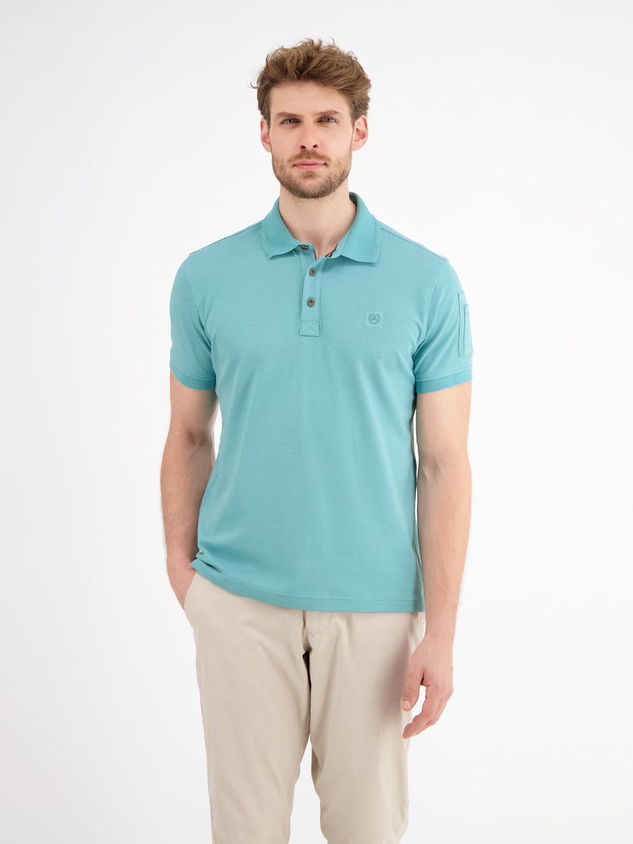 Klassisches Piqué-Poloshirt Coastal Blue