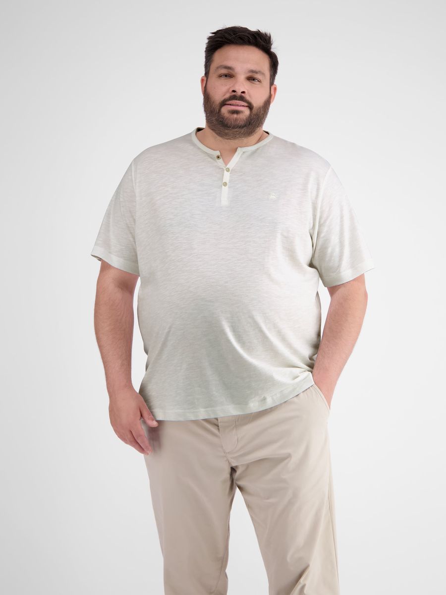 Klassisches Baumwoll-Henley-Shirt mit Serafino-Kragen