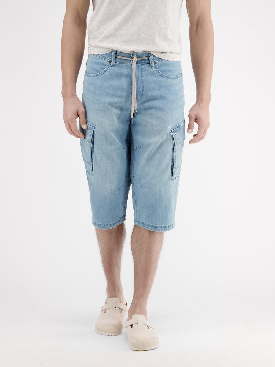 Herren Cargo Denim Bermuda in Hellblau