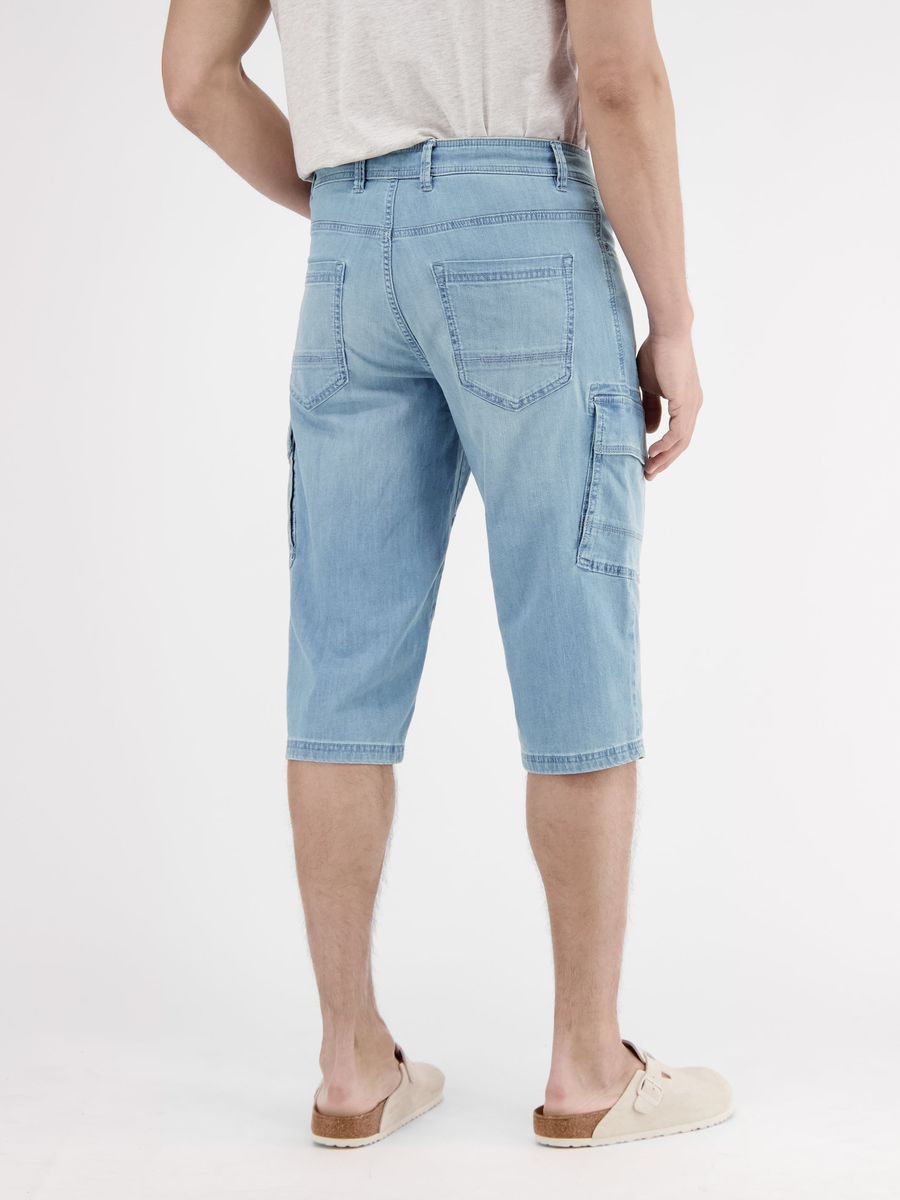 Herren Cargo Denim Bermuda in Hellblau
