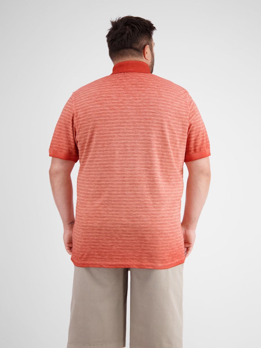 Gestreiftes Textur Polohemd in großen Größen