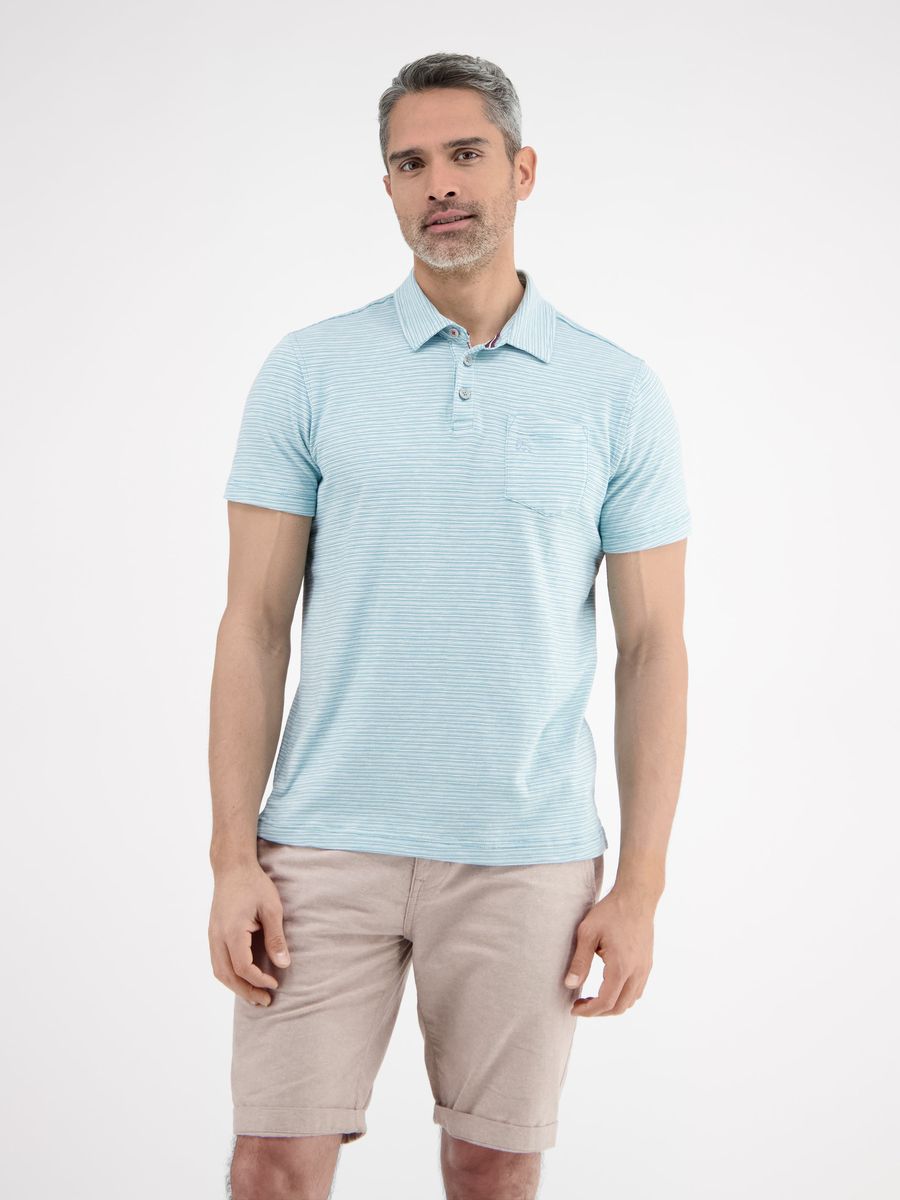 Gestreiftes Baumwoll-Piqué Poloshirt