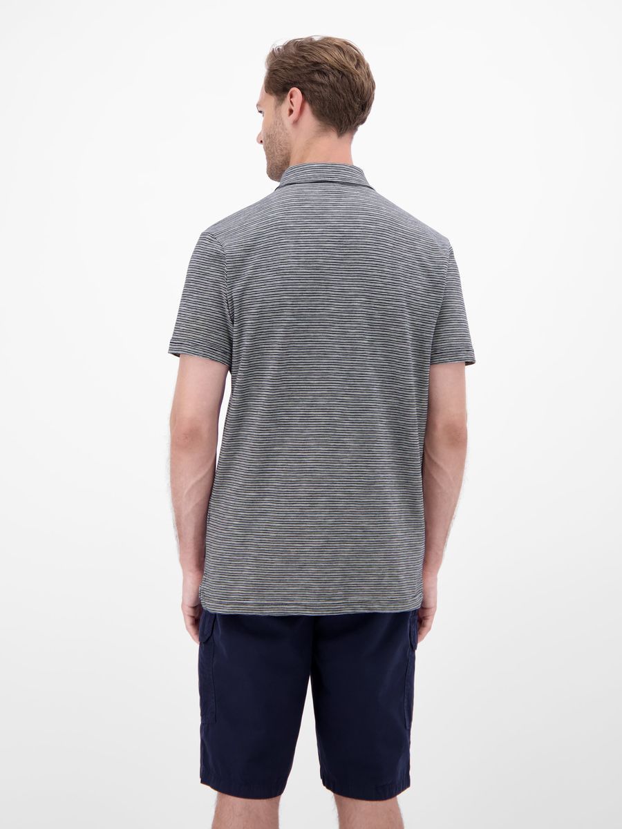 Gestreiftes Baumwoll-Piqué Poloshirt