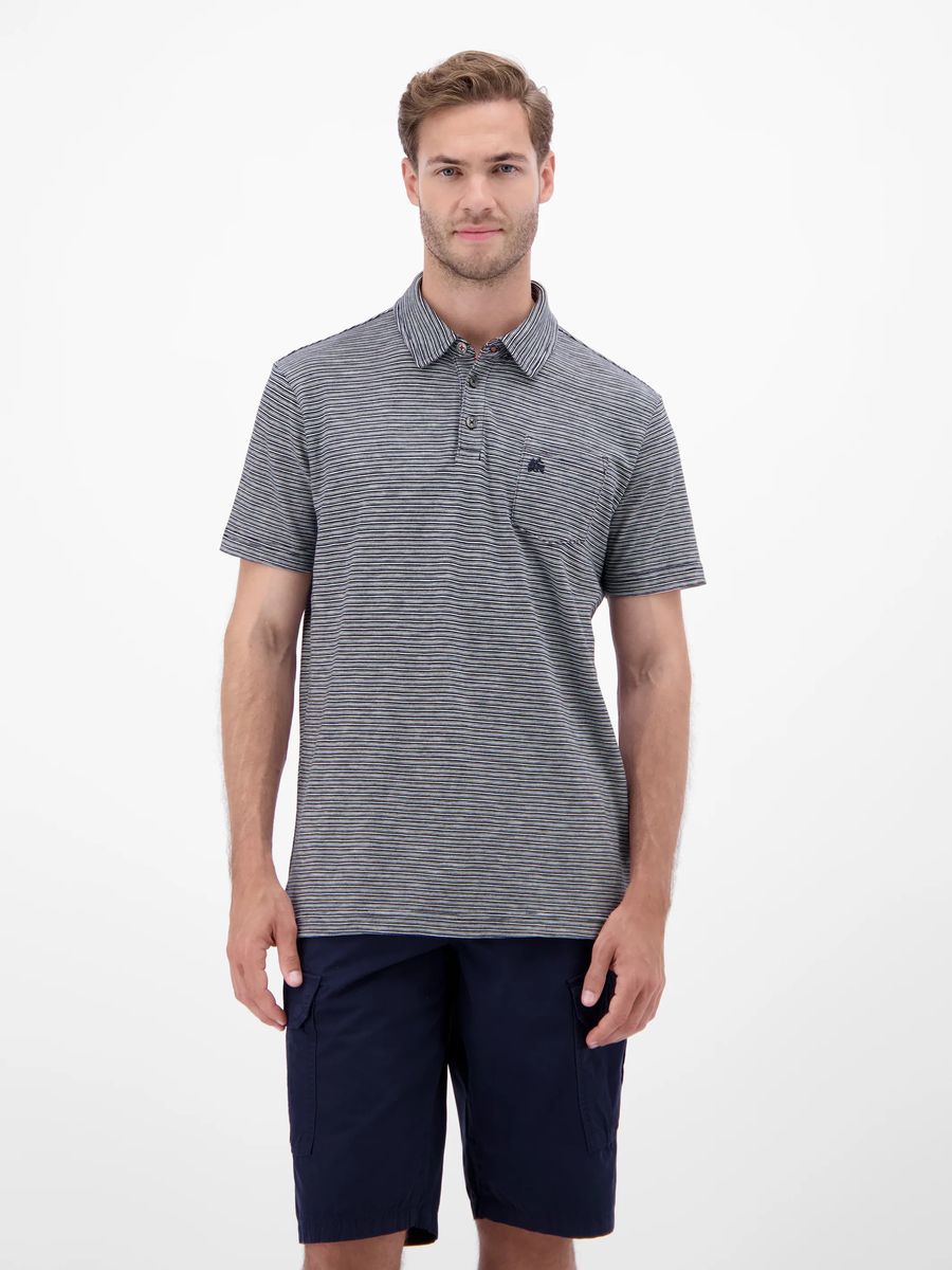 Gestreiftes Baumwoll-Piqué Poloshirt