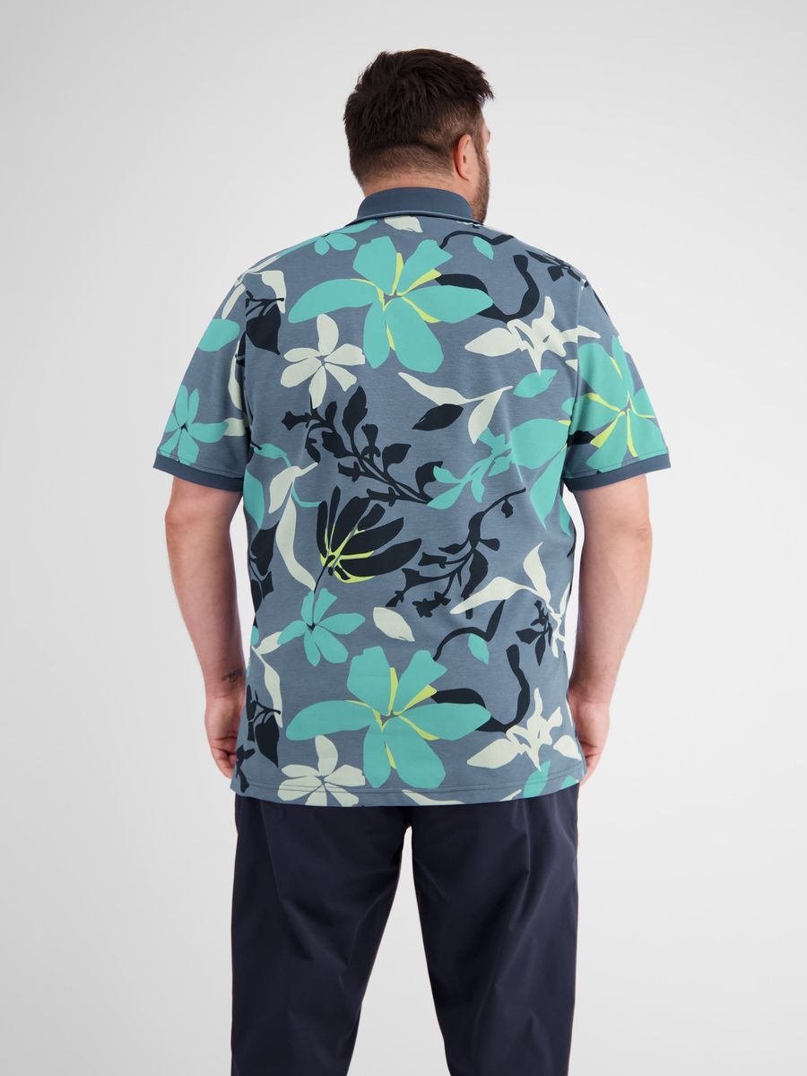 Herren Piqué Poloshirt mit Blumenmuster