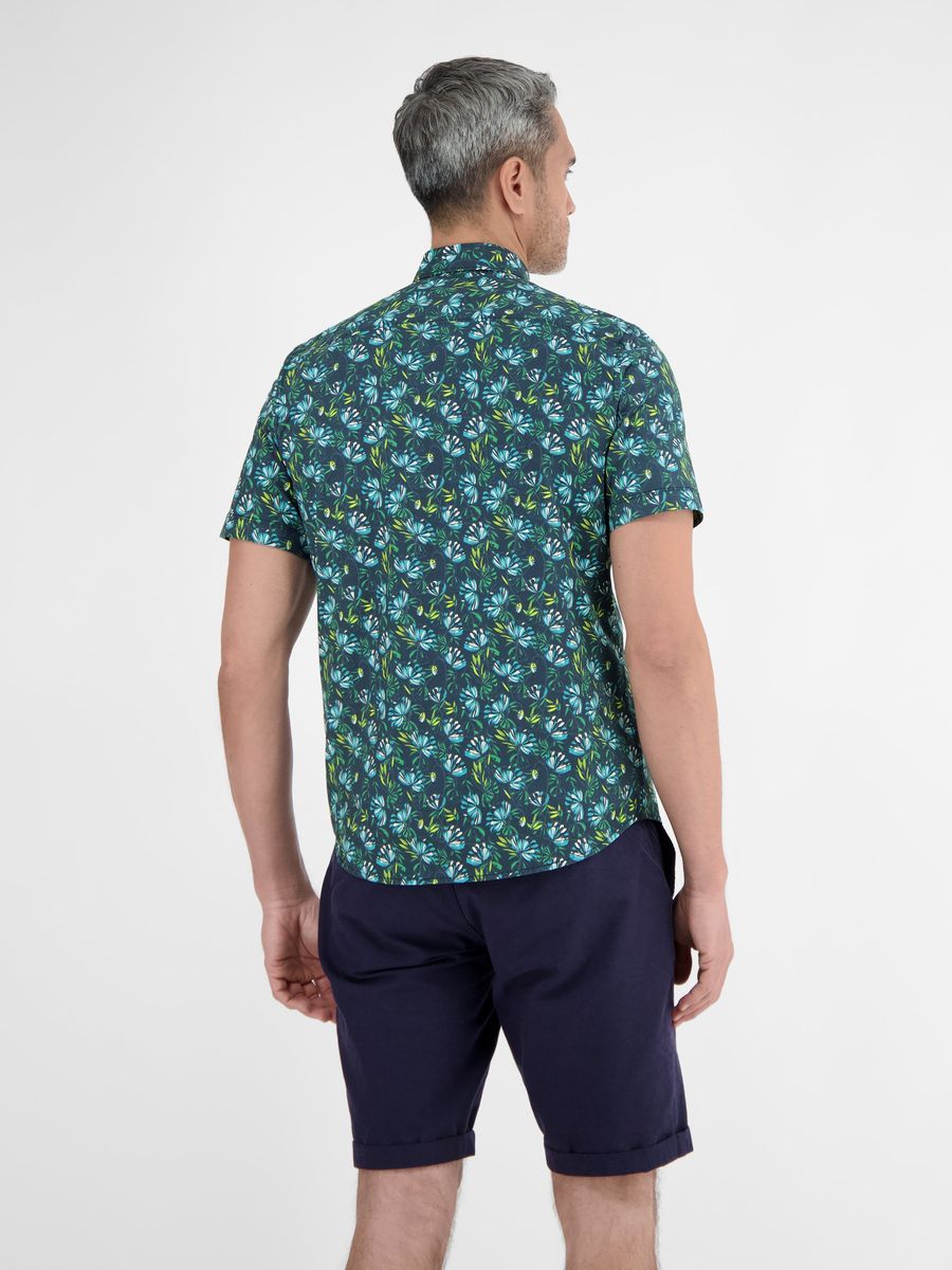 Herren Poplin-Stretchhemd mit floralem Muster
